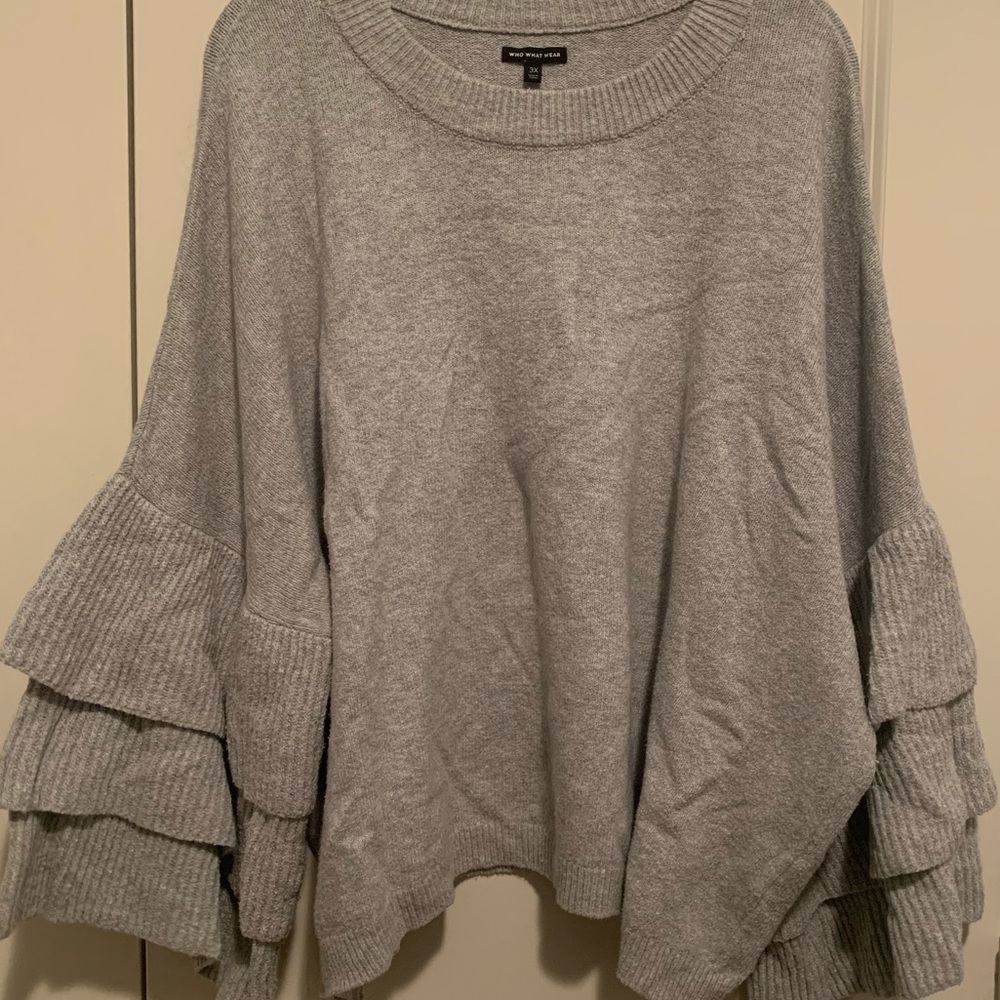 Grey ruffle sweater